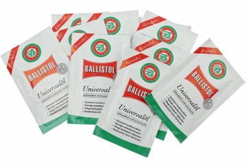 Ballistol servietter med olje. 