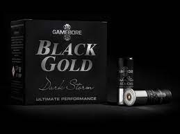 Utsolgt. 250 stk Gamebore Black Gold Dark Storm 12-70 36GR. Fibre QS 